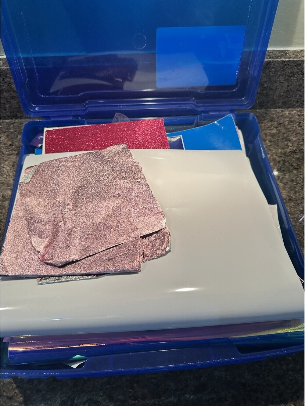 Craft Vinyl Sheet Lot Cricut Make Market Glitter Holographic Supplies w/ Case